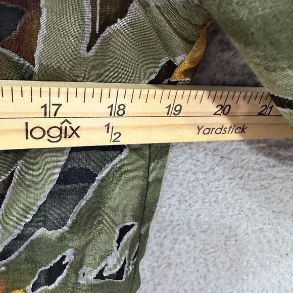 Chicos Button Up‎ Shirt Womens 0 Green Floral Oversized Artsy Aloha Beach Resort - Picture 4 of 6